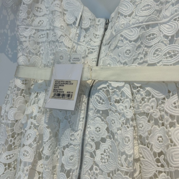 Self-Portrait White Guipure Lace Midi Dress NWT Size 10 - Picture 10 of 10